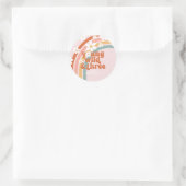 Jong Wilde Drie Retro regenboog 3e verjaardag Ronde Sticker (Tas)
