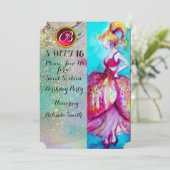 JONG ZEVENTIEN JARIG FEEST MET BLAUWE GLITTER MONO KAART (Staand voorkant)