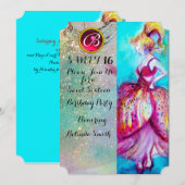 JONG ZEVENTIEN JARIG FEEST MET BLAUWE GLITTER MONO KAART (Voorkant / Achterkant)