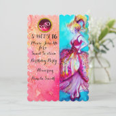 JONG ZEVENTIENJARIG FEESTJE,Roze Glitters Monogram Kaart (Staand voorkant)