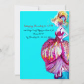 JONG ZEVENTIENJARIG VERJAARDAGSFEESTJE, Roze Glitt Kaart (Achterkant)