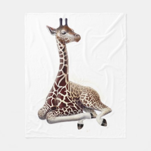 Jonge Afrikaanse Giraffe op Rest Fleece Blanket (Voorkant)