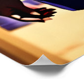 Jonge Afrikaanse Lady blauw wit jurkje | AI Art Poster (Hoek)