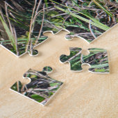 Jonge Alligator in Moerasgras Wilde Natuur  Legpuzzel (Zijkant)