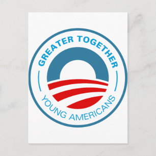 Jonge Amerikanen voor Obama Briefkaart