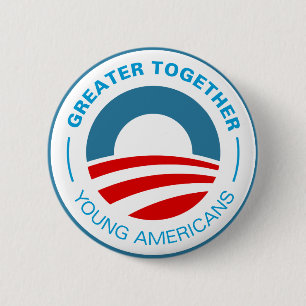 Jonge Amerikanen voor Obama Ronde Button 5,7 Cm