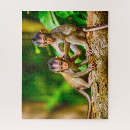 Jonge apen. legpuzzel (Verticaal)