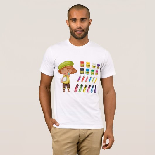 Jonge Artiest Mannen T-shirt (Voorkant volledig)