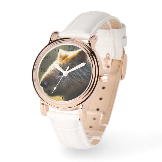 Jonge Australische Wombat, Compacte Spiegel Horloge (Hoek)