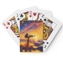 Jonge Aziatische Meisje dat Viool Speelt Surrealis