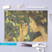 Jonge Aziatische vrouw met mooie vlinders Tissuepapier (Craft)