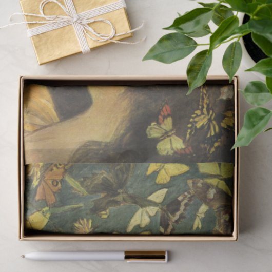 Jonge Aziatische vrouw met mooie vlinders Tissuepapier (Geschenk)