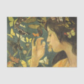 Jonge Aziatische vrouw met mooie vlinders Tissuepapier (Voorkant)