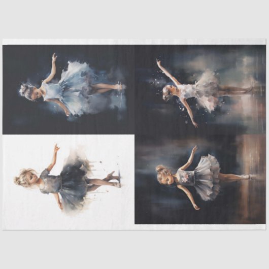 Jonge Ballerina Collage 1 Decoupage Papier (Voorkant)