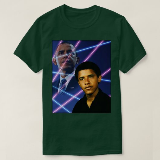 Jonge Barack Obama School Afbeelding Laser T-shirt (Design voorkant)