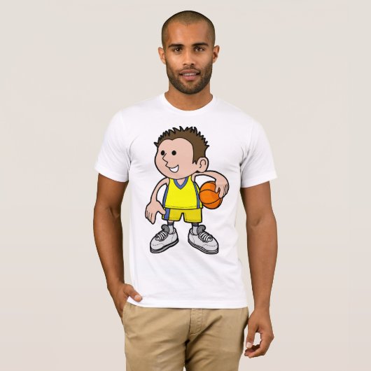 Jonge basketballer Mannen T-shirt (Voorkant volledig)