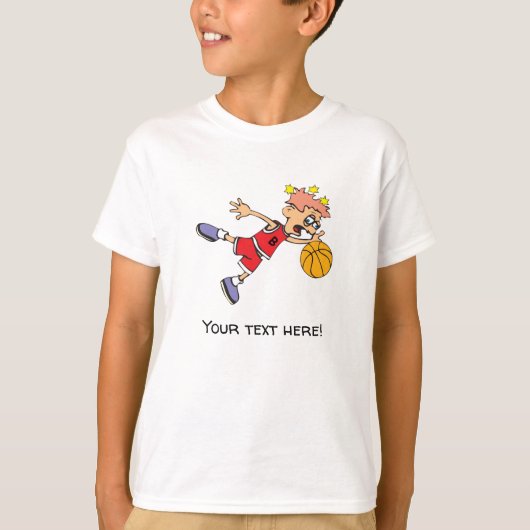 Jonge Basketbalspeler T-shirt (Voorkant)