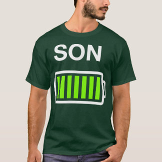 Jonge Batterij voor jongens — mama en papa met lag T-shirt