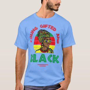 Jonge begaafde, zwarte of zwarte en vrije junet t-shirt