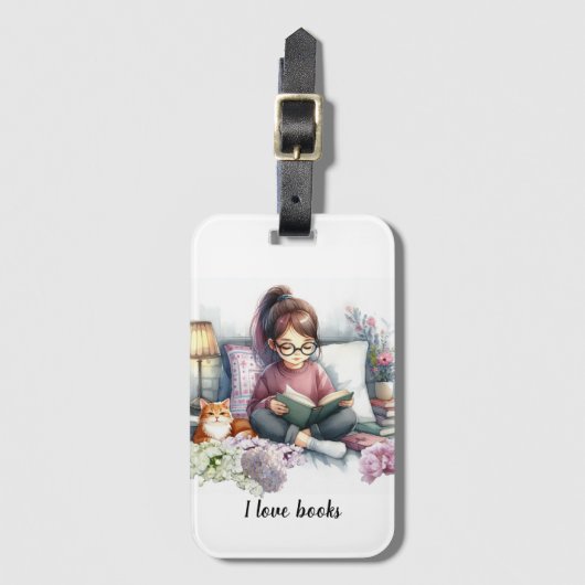 Jonge Boekliefhebber Bagage Label (Voorkant (verticaal))