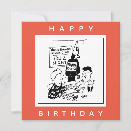 Jonge boeren hebben een Quiz Night Cartoon Kaart (Voorkant)