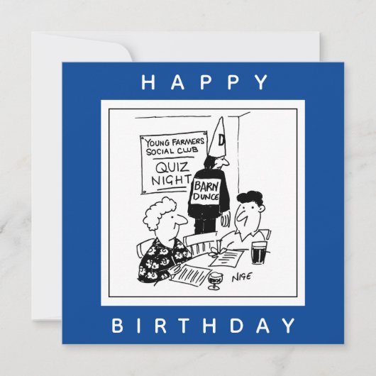 Jonge boeren hebben een Quiz Night Cartoon Kaart (Voorkant)
