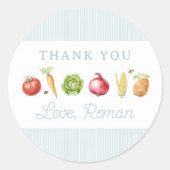 Jonge Boeren Markt Groente Verjaardag Ronde Sticker (Voorkant)