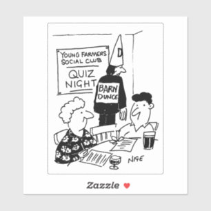 Jonge boeren Night Dunce Cartoon. Sticker