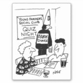 Jonge boeren Night Dunce Cartoon. Sticker (Voorkant)