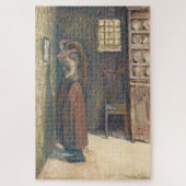 Jonge boerenmeisje doet haar haar 1891 - Pissarro Legpuzzel (Verticaal)