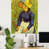 Jonge boerenvrouw met straathoek, Vincent van Gogh Poster (Thuiskantoor)