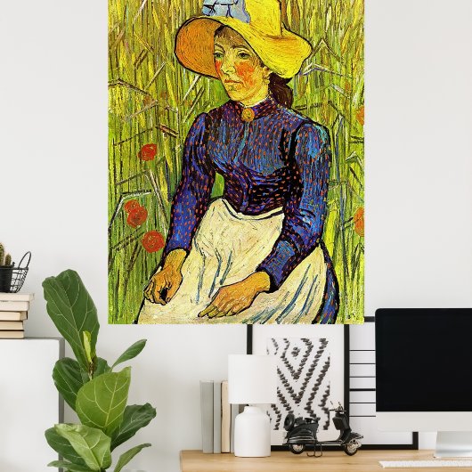Jonge boerenvrouw met straathoek, Vincent van Gogh Poster (Thuiskantoor)