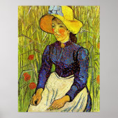 Jonge boerenvrouw met straathoek, Vincent van Gogh Poster (Voorkant)