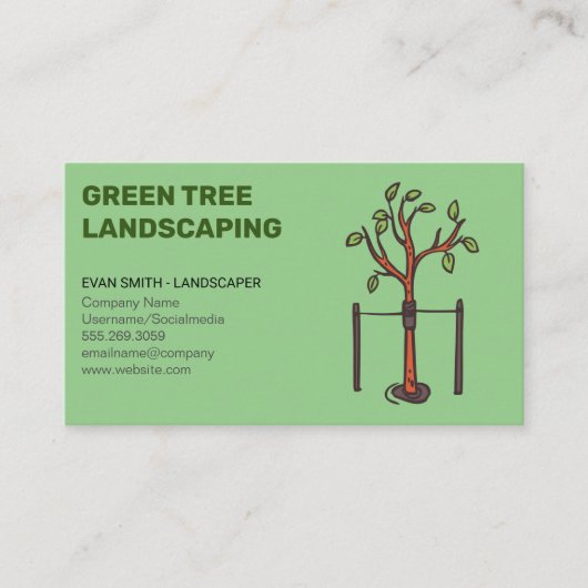 Jonge bomen groeien | Landschapsontwerp Visitekaartje (Voorkant)