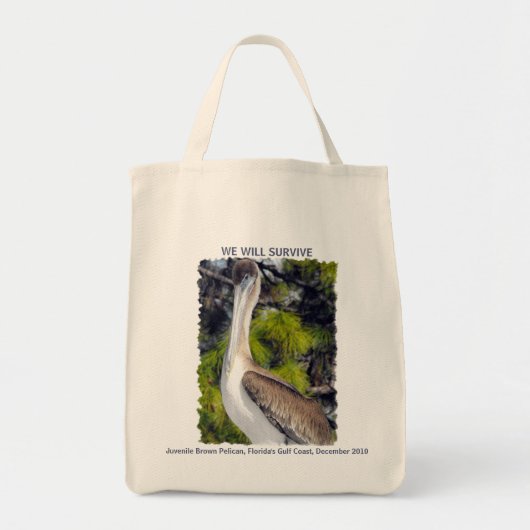 Jonge bruine pelikaan tote bag (Voorkant)