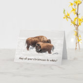 Jonge Buffalo of Bison met ouders Kaart (Gele Bloem)