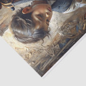 Jonge Celliste Decoupage Tissuepapier (Detail)