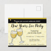 Jonge champagnebril in het nieuwe jaar briefkaart (Voorkant / Achterkant)