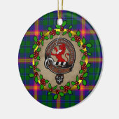 Jonge Clan Badge & Tartan Gepersonaliseerde Kerstm Keramisch Ornament (Links)