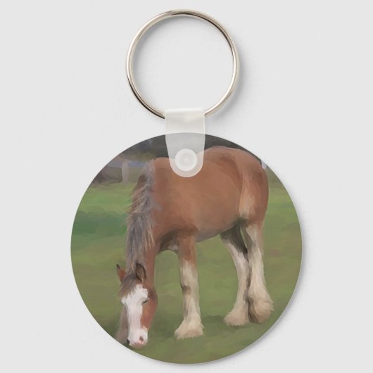 jonge Clydesdale Sleutelhanger (Voorkant)