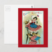 jonge Columbia met vlaggen Briefkaart (Voorkant / Achterkant)