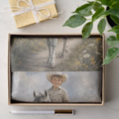 Jonge Cowboy op Witte Paard Decoupage Tissuepapier (Geschenk)