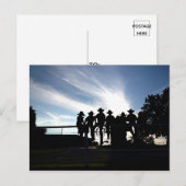 Jonge cowboys en cowgirl op een hek briefkaart (Voorkant / Achterkant)