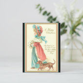  Jonge Dame & Dachshund Kerstmis (kopie) Briefkaart (Staand voorkant)