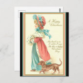  Jonge Dame & Dachshund Kerstmis (kopie) Briefkaart (Voorkant / Achterkant)