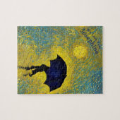 Jonge dame die zichzelf met paraplu onder de zon b legpuzzel (Horizontaal)