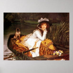Jonge dame in een boot ~ James Tissot ~ Fine Art Poster
