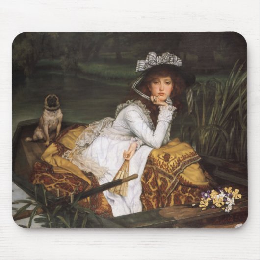 Jonge dame in een boot muismat (Voorkant)