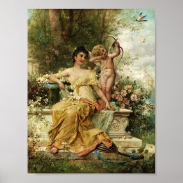 Jonge Dame in het Park door Hans Zatzka - poster