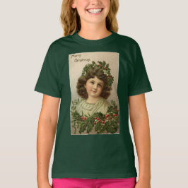 Jonge Dame Kerstmis Holly Meisje T-shirt